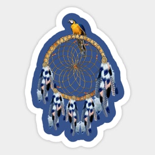 Exotic-Parrot Blue Dream-catcher Sticker